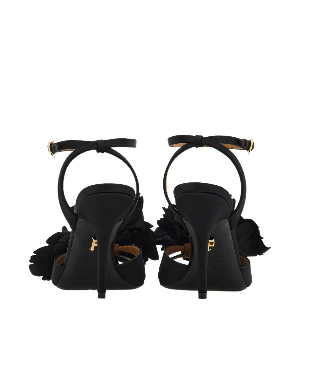 Flower Embellished High Heel Sandal