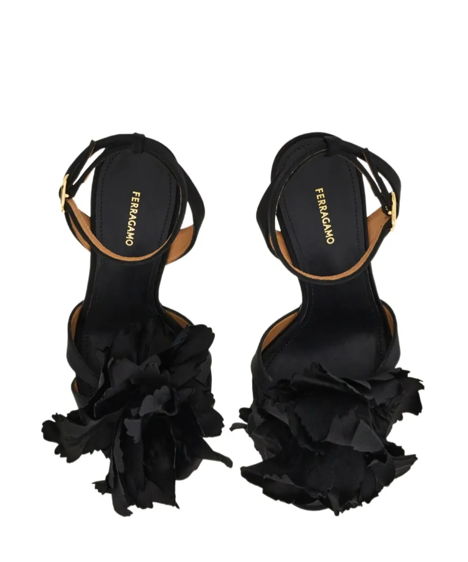 Flower Embellished High Heel Sandal