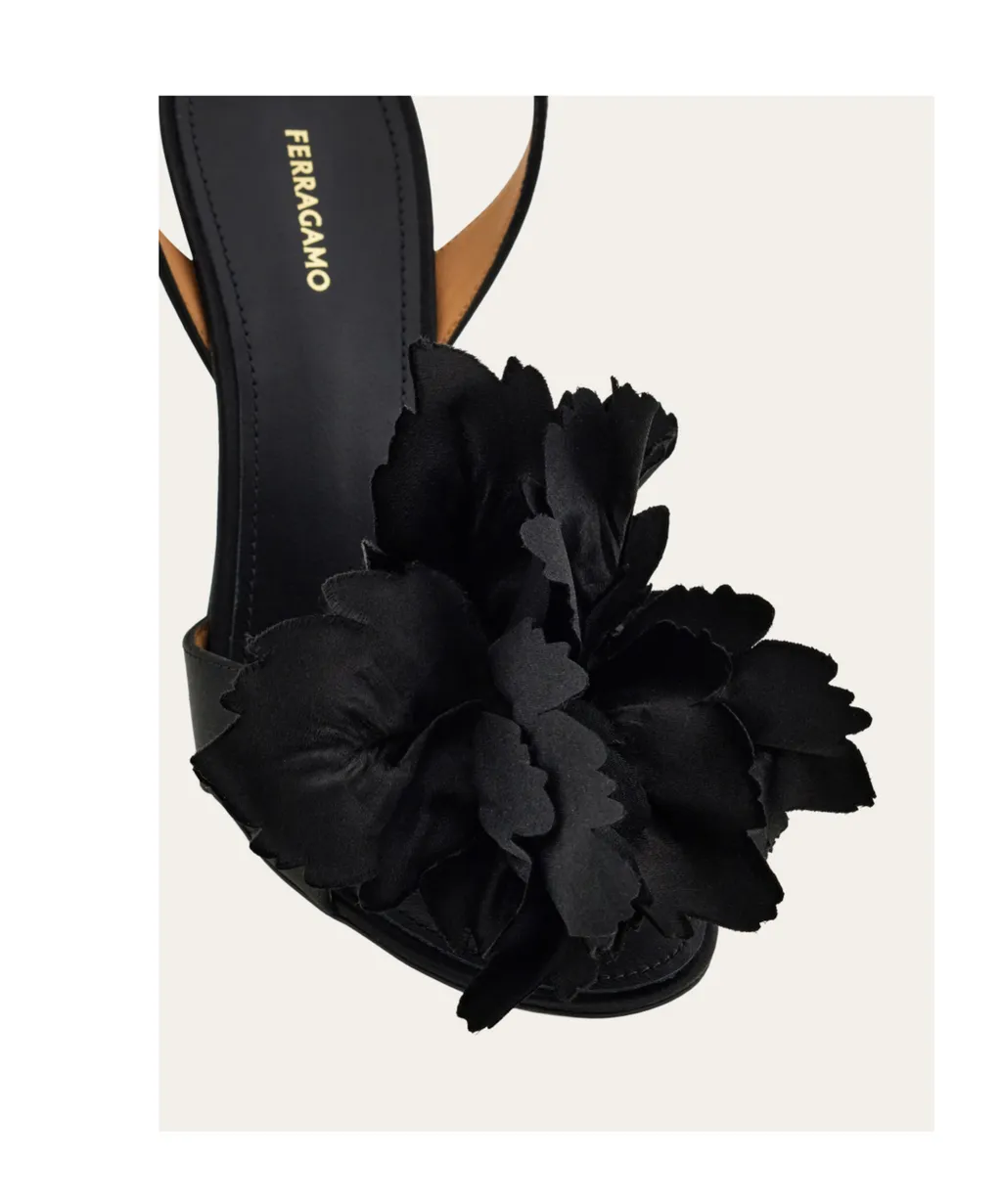 Flower Embellished High Heel Sandal