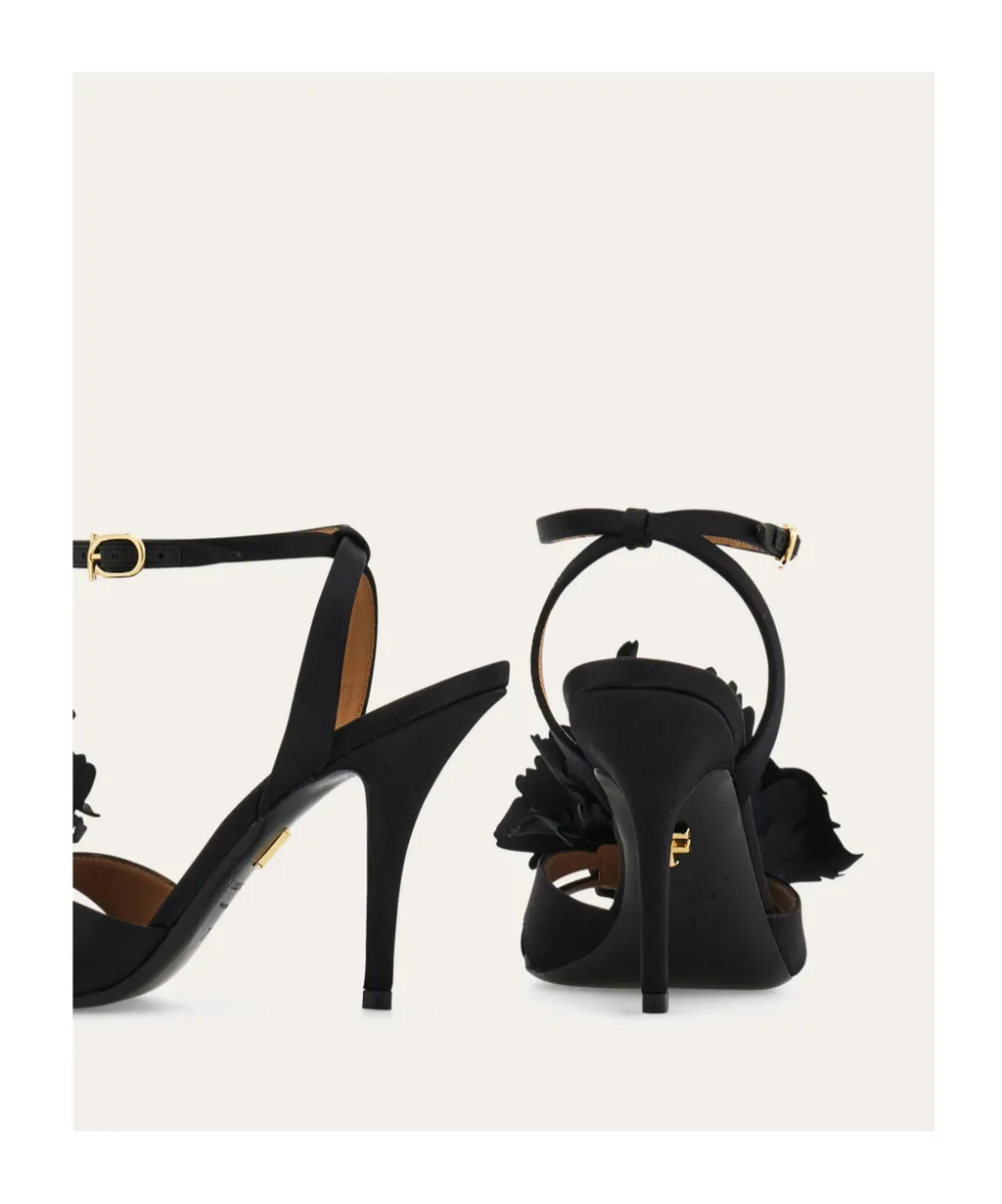 Flower Embellished High Heel Sandal