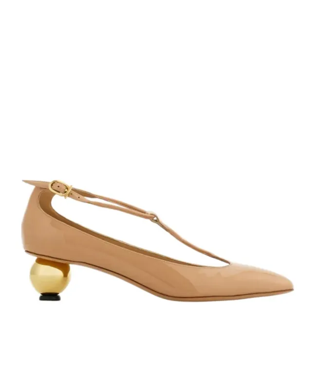 Ball-Heel T-Strap High Heels