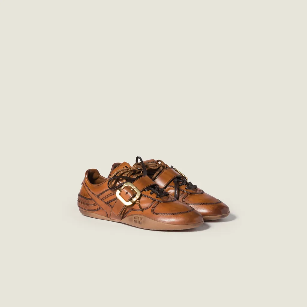 Miu Miu Buckle-Detailed Lace-Up Sneakers