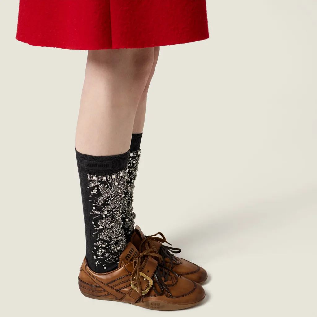 Miu Miu Buckle-Detailed Lace-Up Sneakers