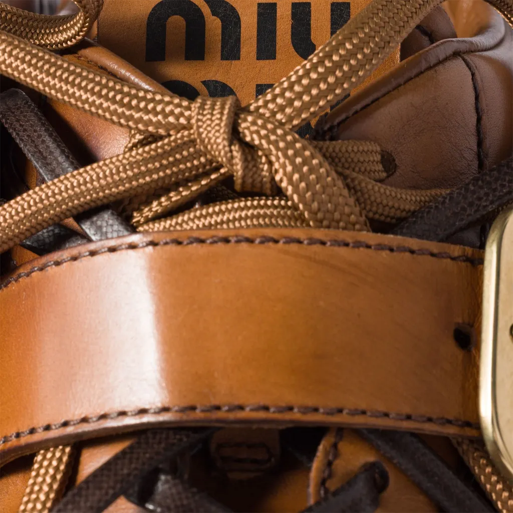 Miu Miu Buckle-Detailed Lace-Up Sneakers