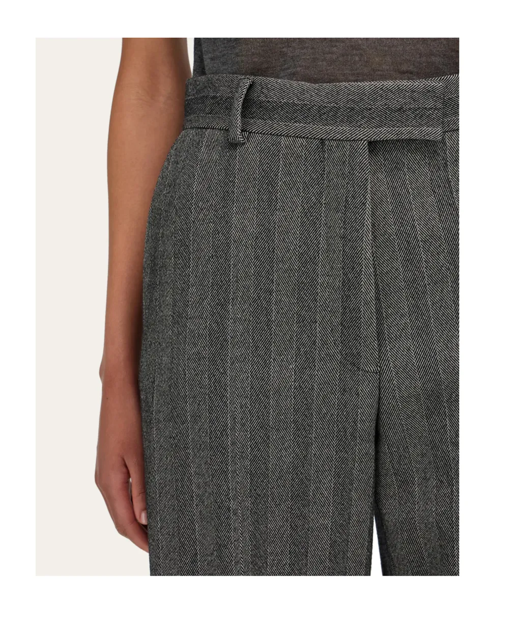 Ferragamo Straight-Leg Chevron Tailored Trousers