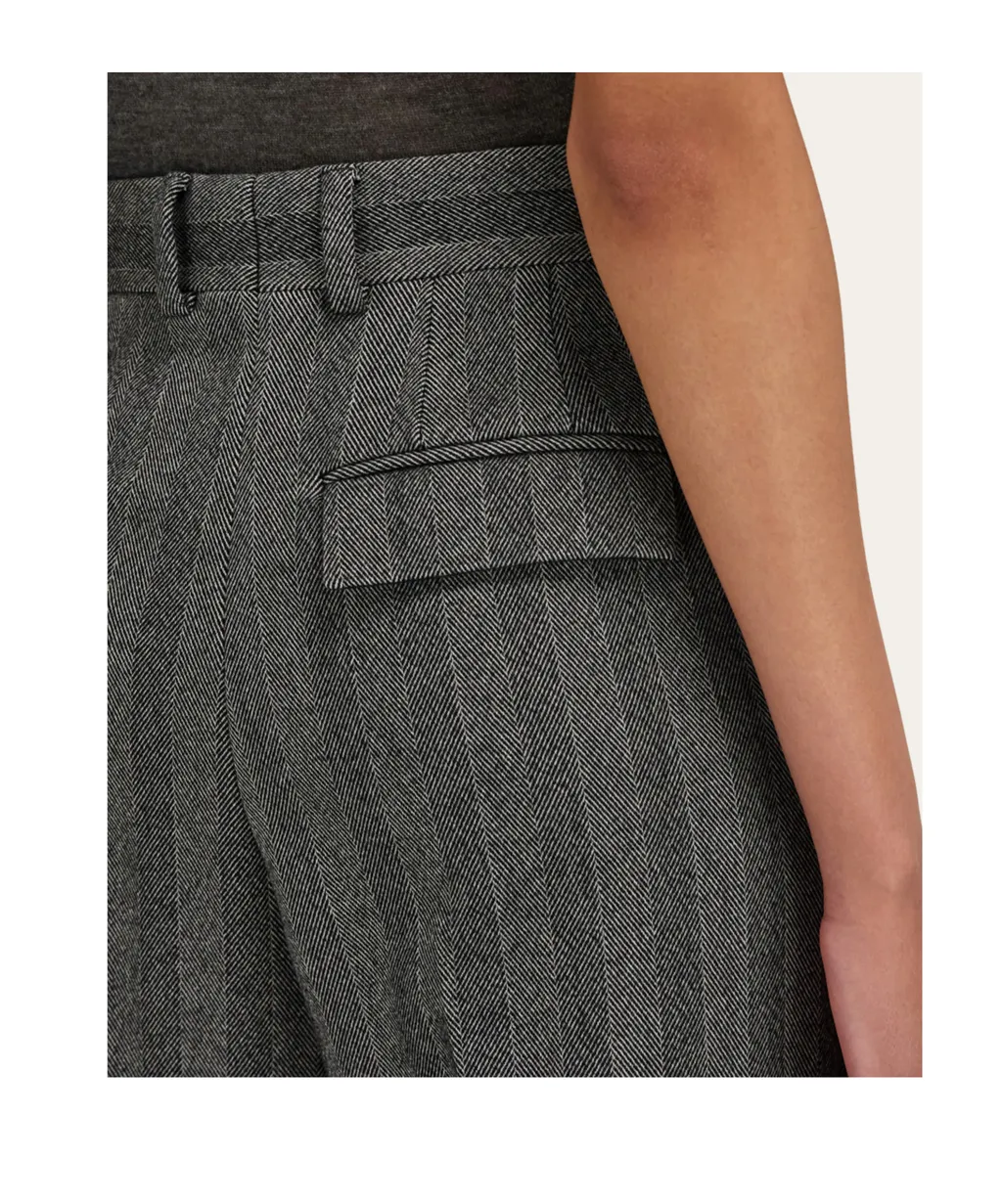 Ferragamo Straight-Leg Chevron Tailored Trousers