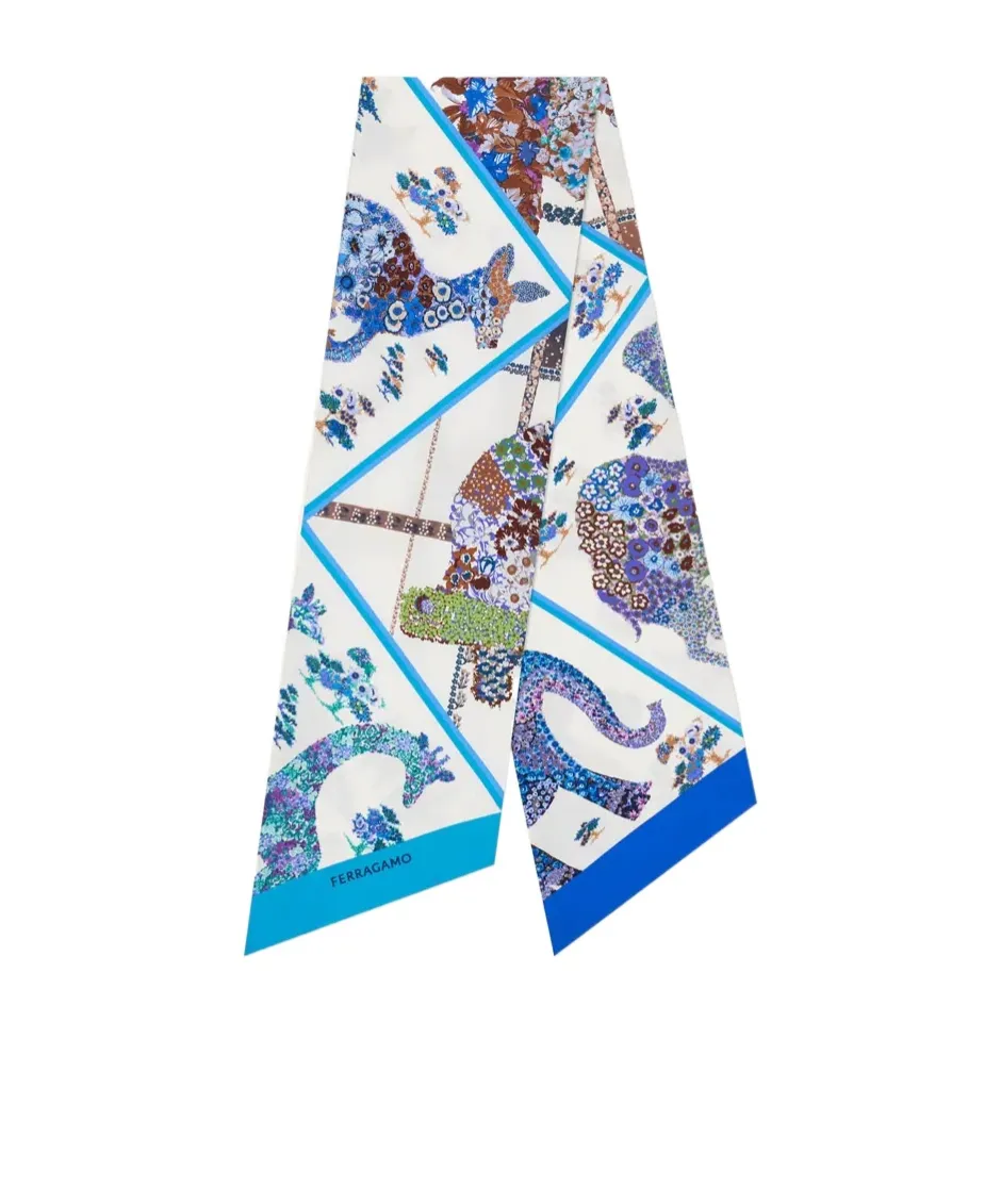Patchwork Printed Silk Scarf