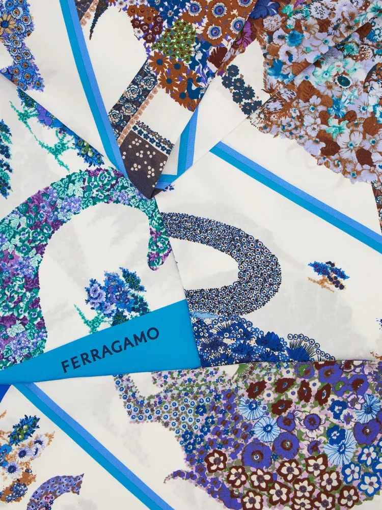 Patchwork Printed Silk Scarf