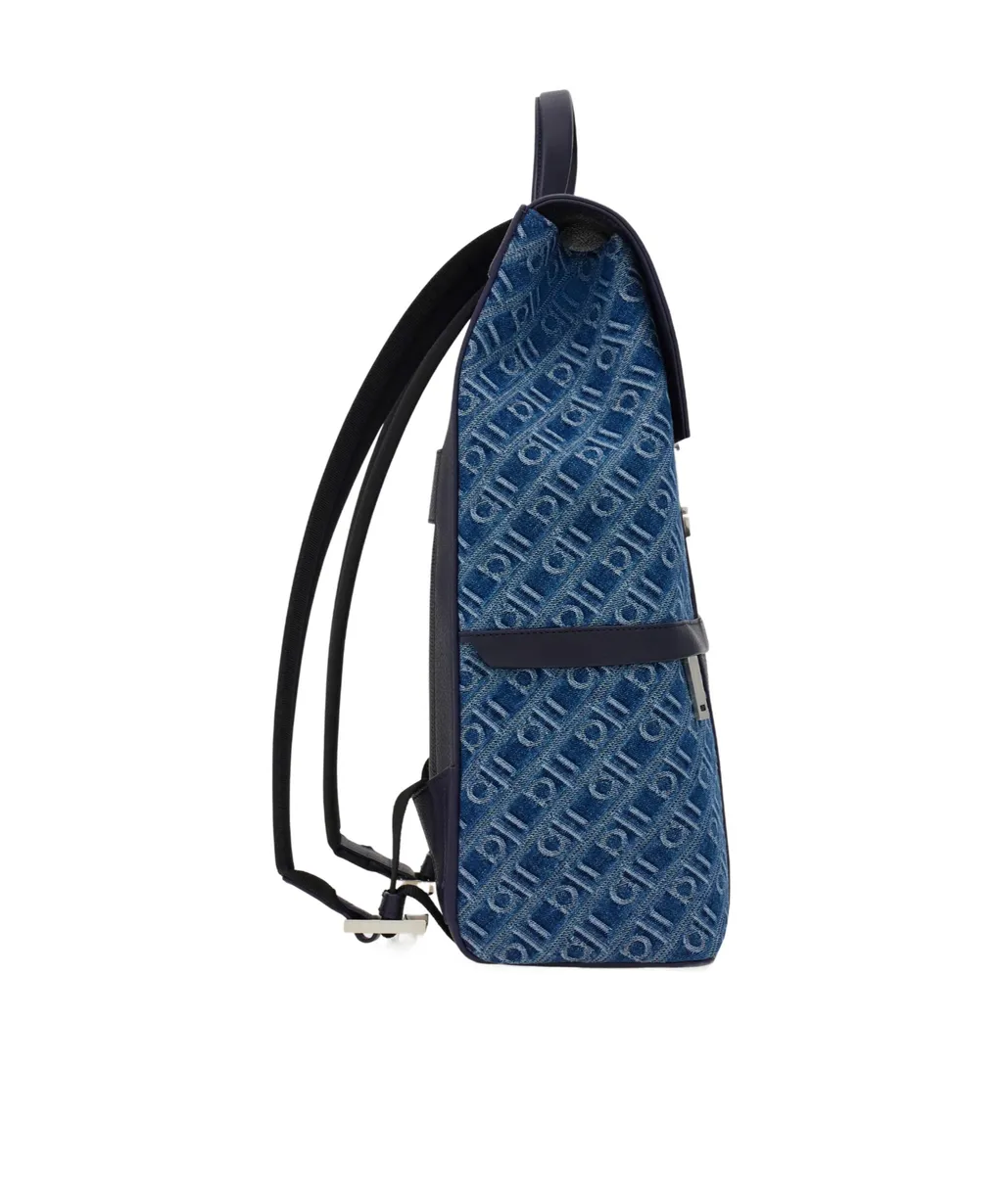 Ferragamo Monogram Backpack With Gancini Buckle