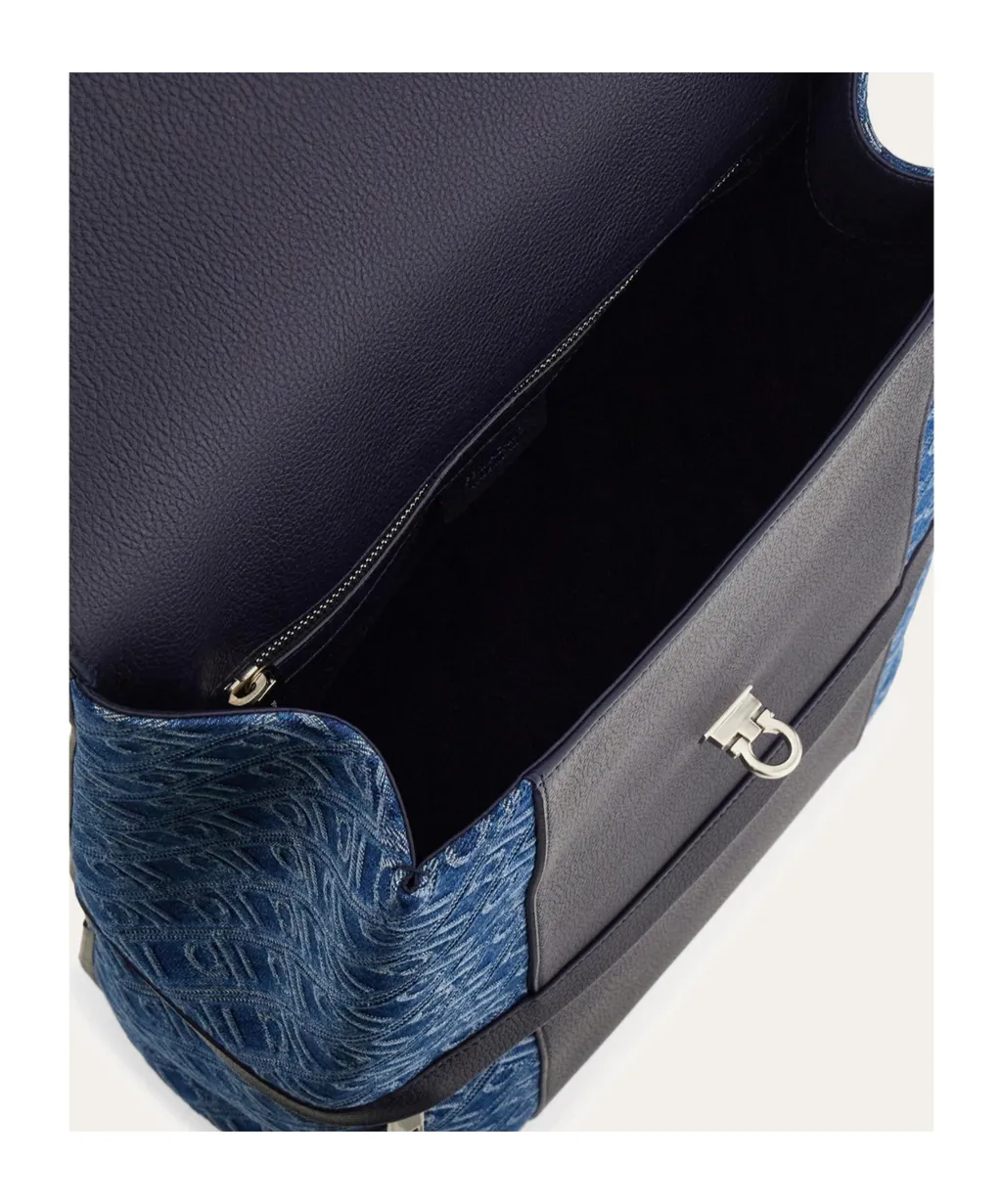 Ferragamo Monogram Backpack With Gancini Buckle