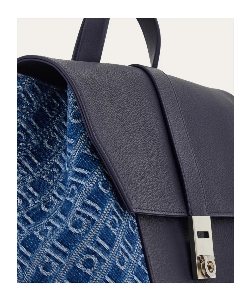Ferragamo Monogram Backpack With Gancini Buckle