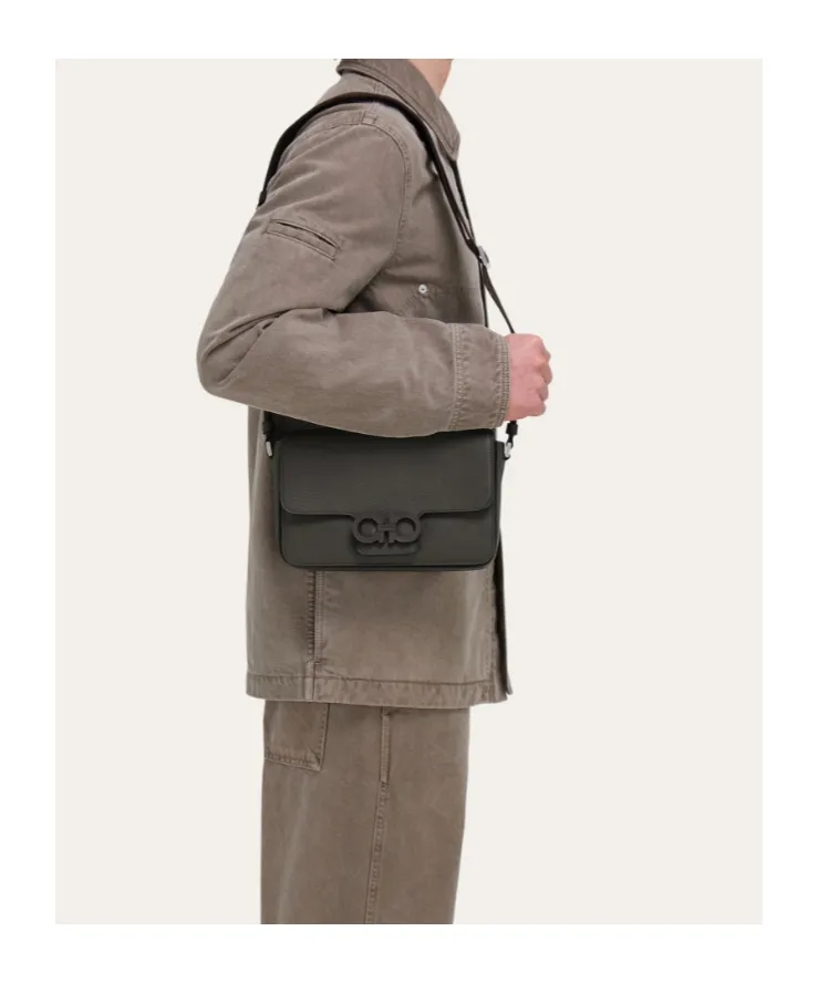 Double Gancini Messenger Bag