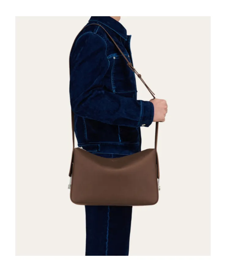 Messenger Bag With Gancini Buckles