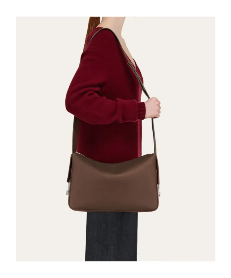 Messenger Bag With Gancini Buckles
