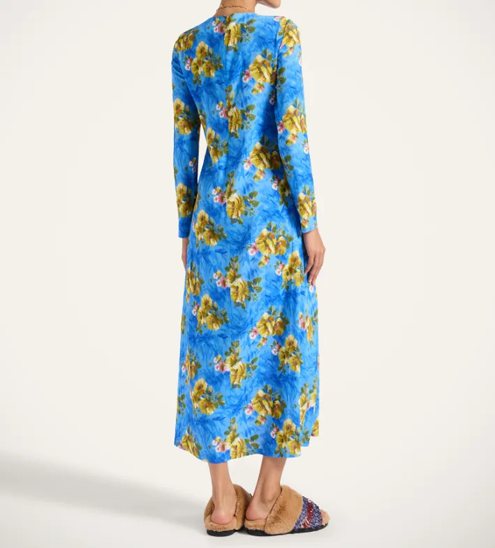 Long-Sleeve Floral-Print Maxi Dress