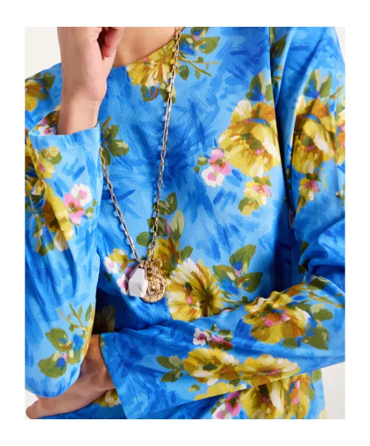 Long-Sleeve Floral-Print Maxi Dress