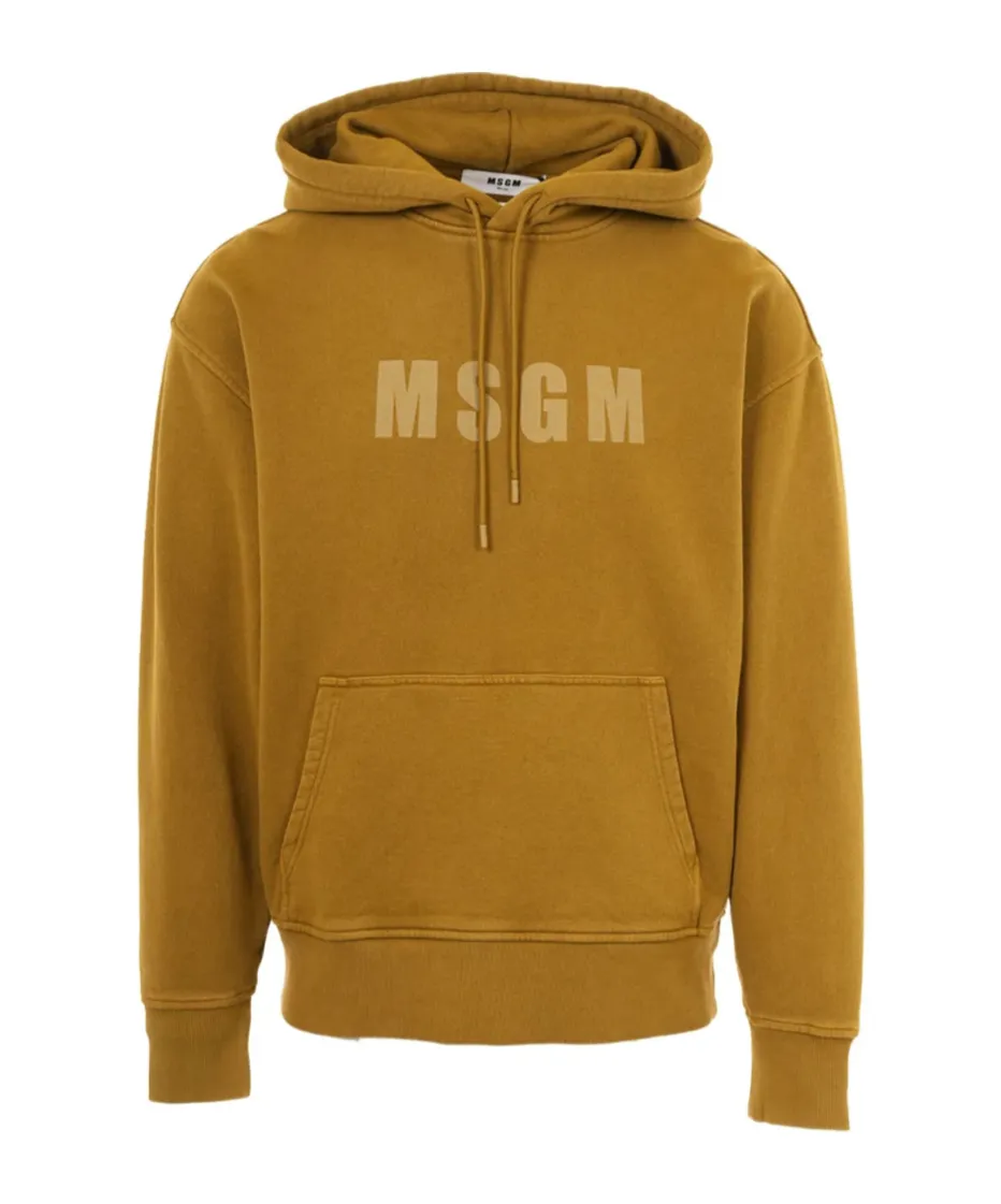 Msgm Logo Printed Drawstring Hoodie