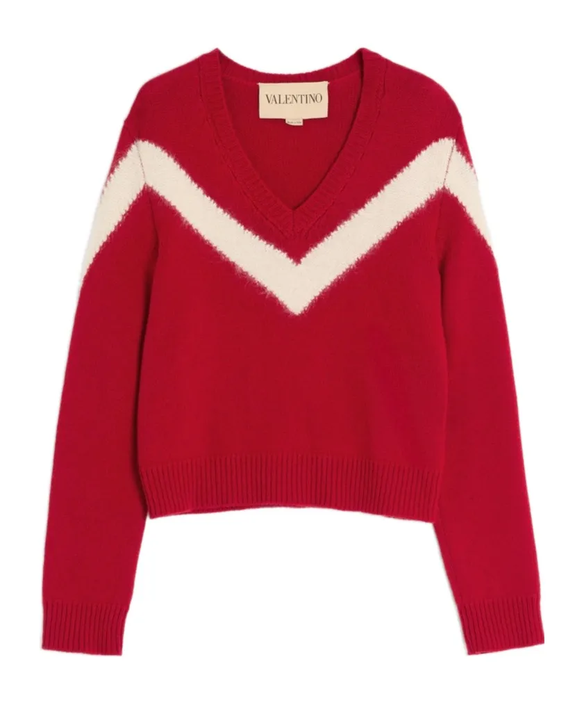 Valentino V-Neck Long-Sleeved Jumper