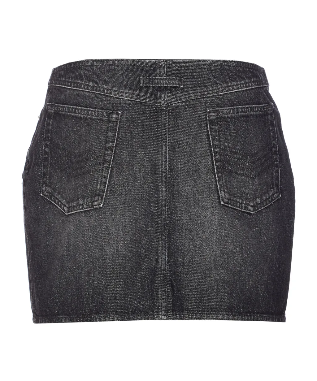Jean Paul Gaultier Zipped Denim Mini Skirt