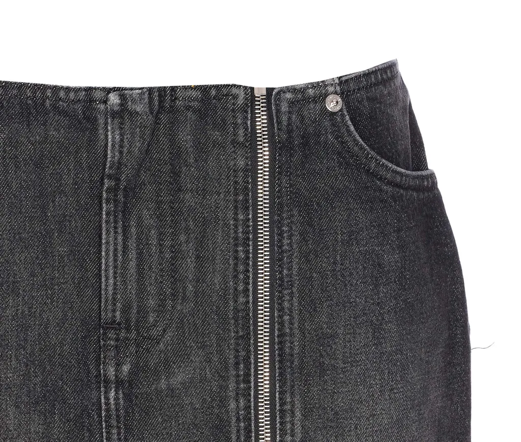 Jean Paul Gaultier Zipped Denim Mini Skirt