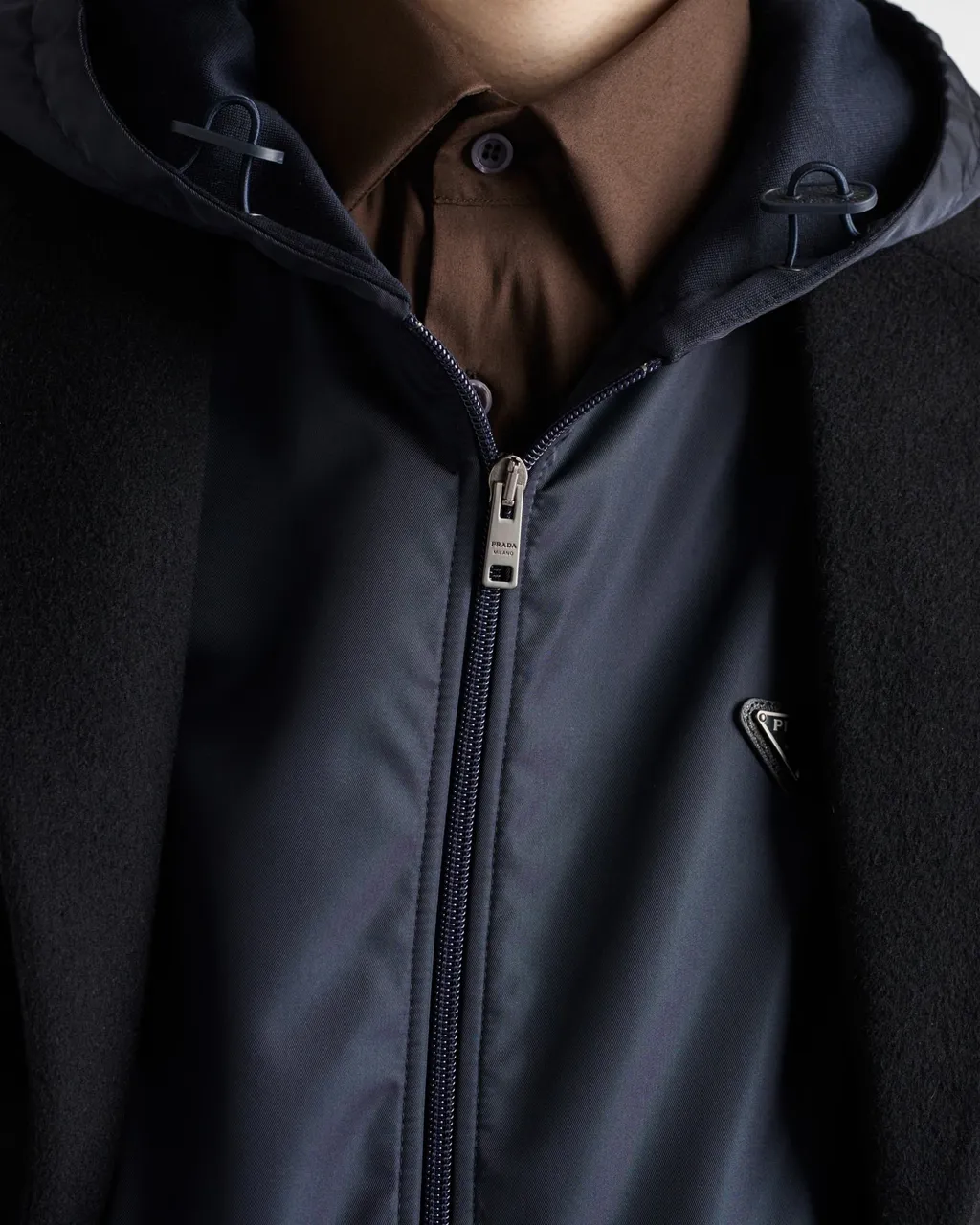 Technical Cotton And Re-Nylon Hoodie