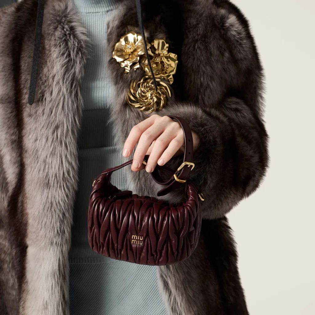 Matelassé Nappa Leather Clutch