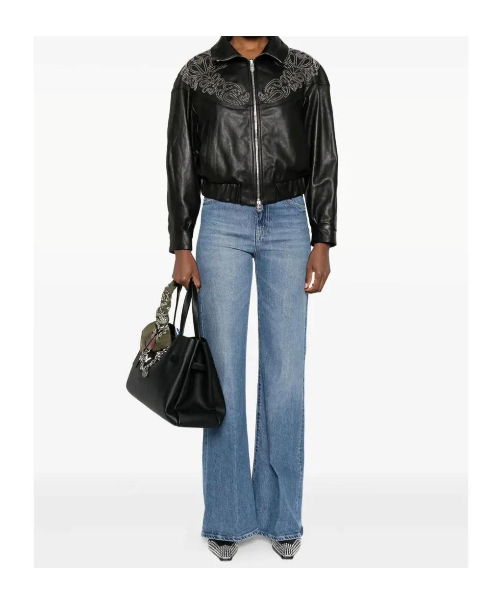 Embellished Leather Jacket