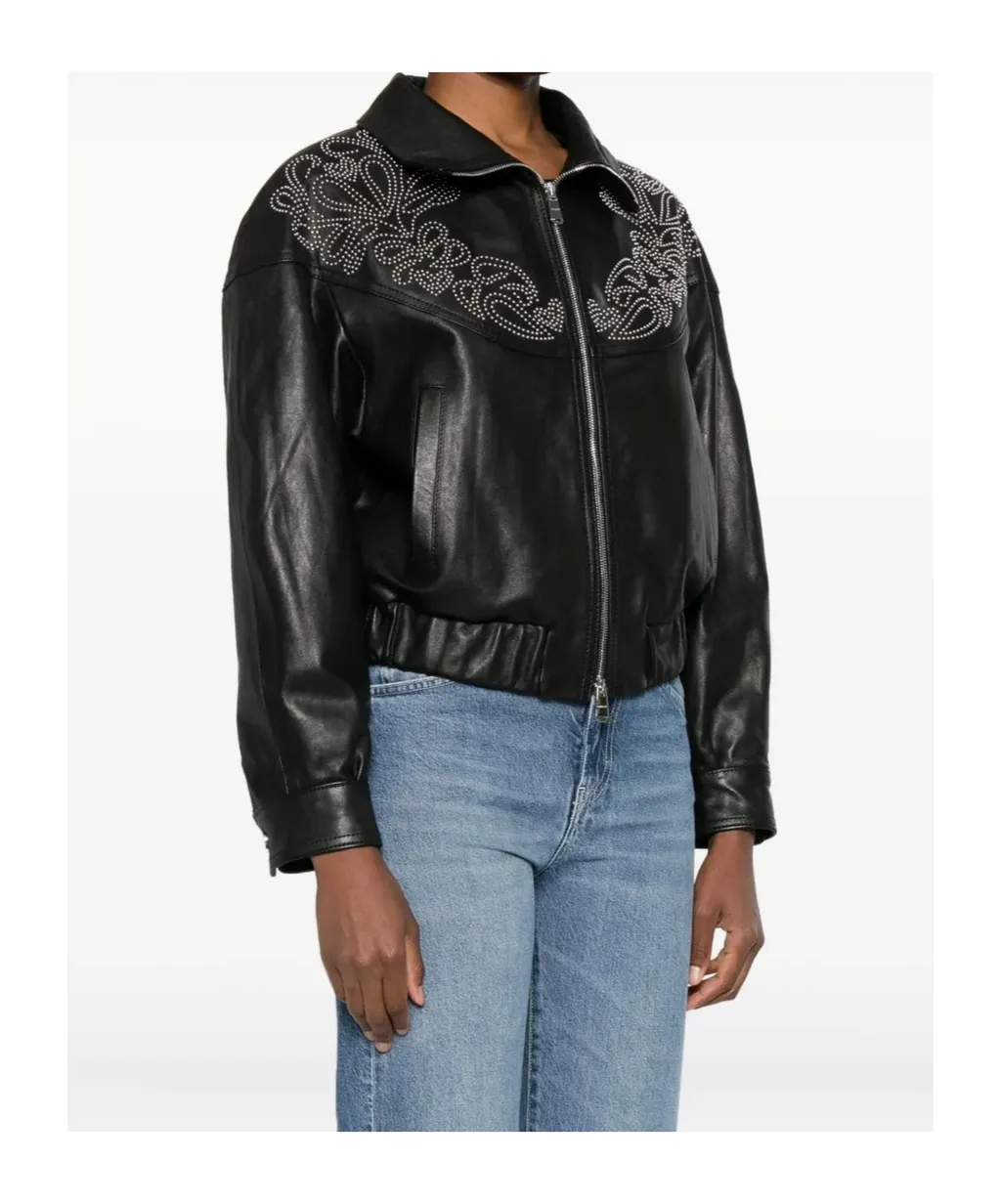 Embellished Leather Jacket