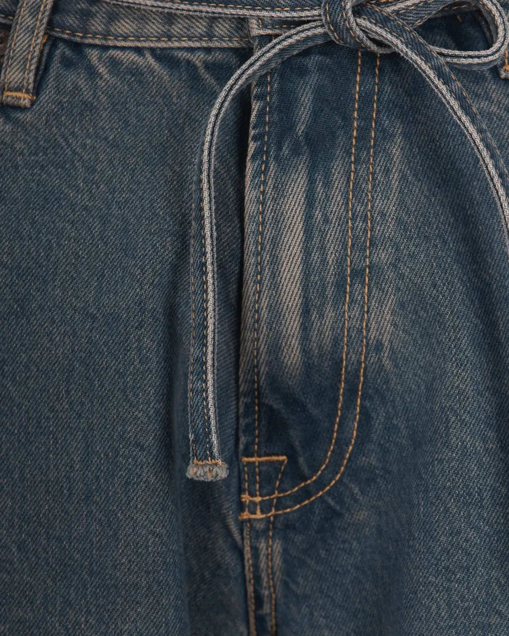 Denim Trousers With Belt Loops
