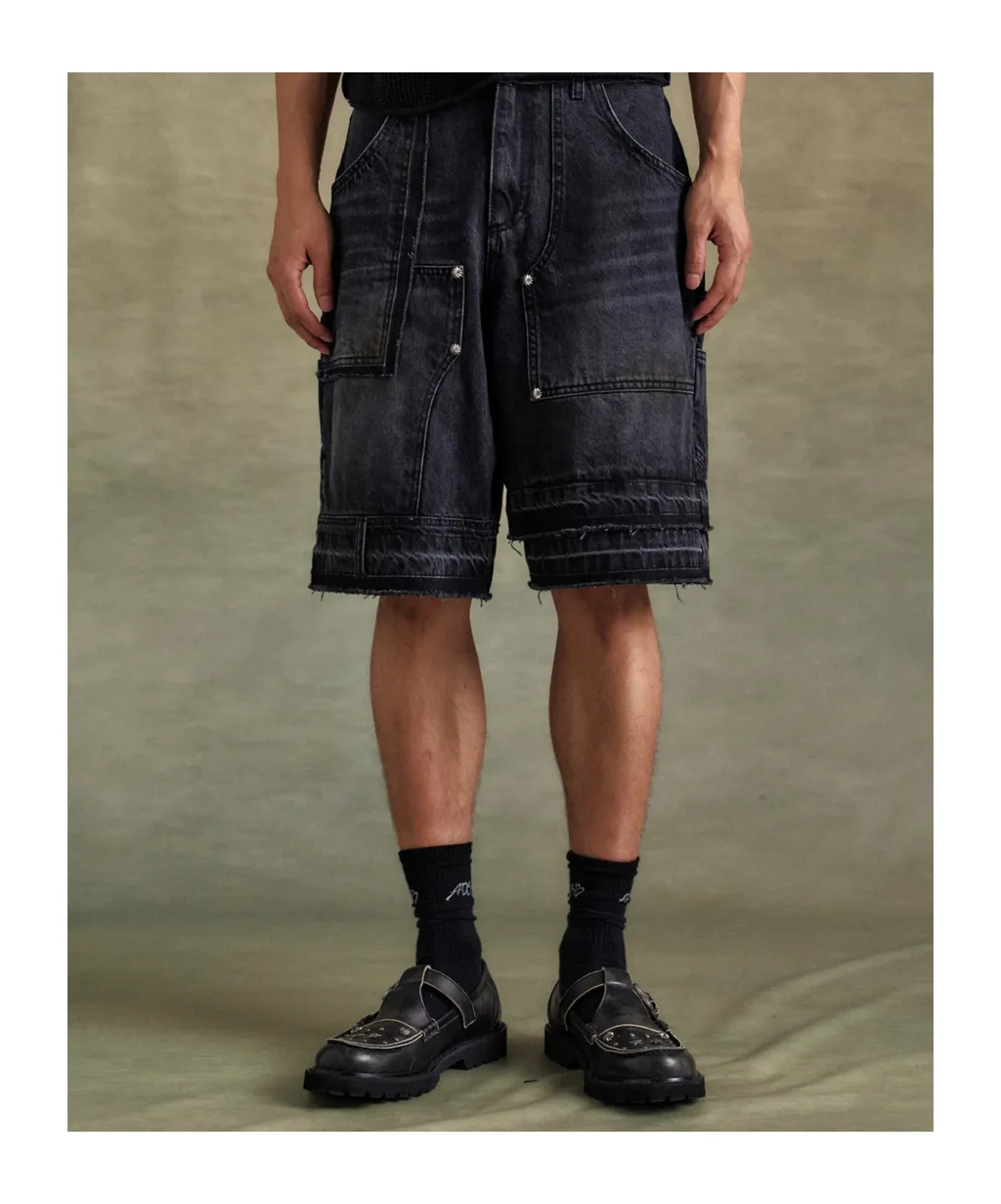 Patchwork Denim Shorts