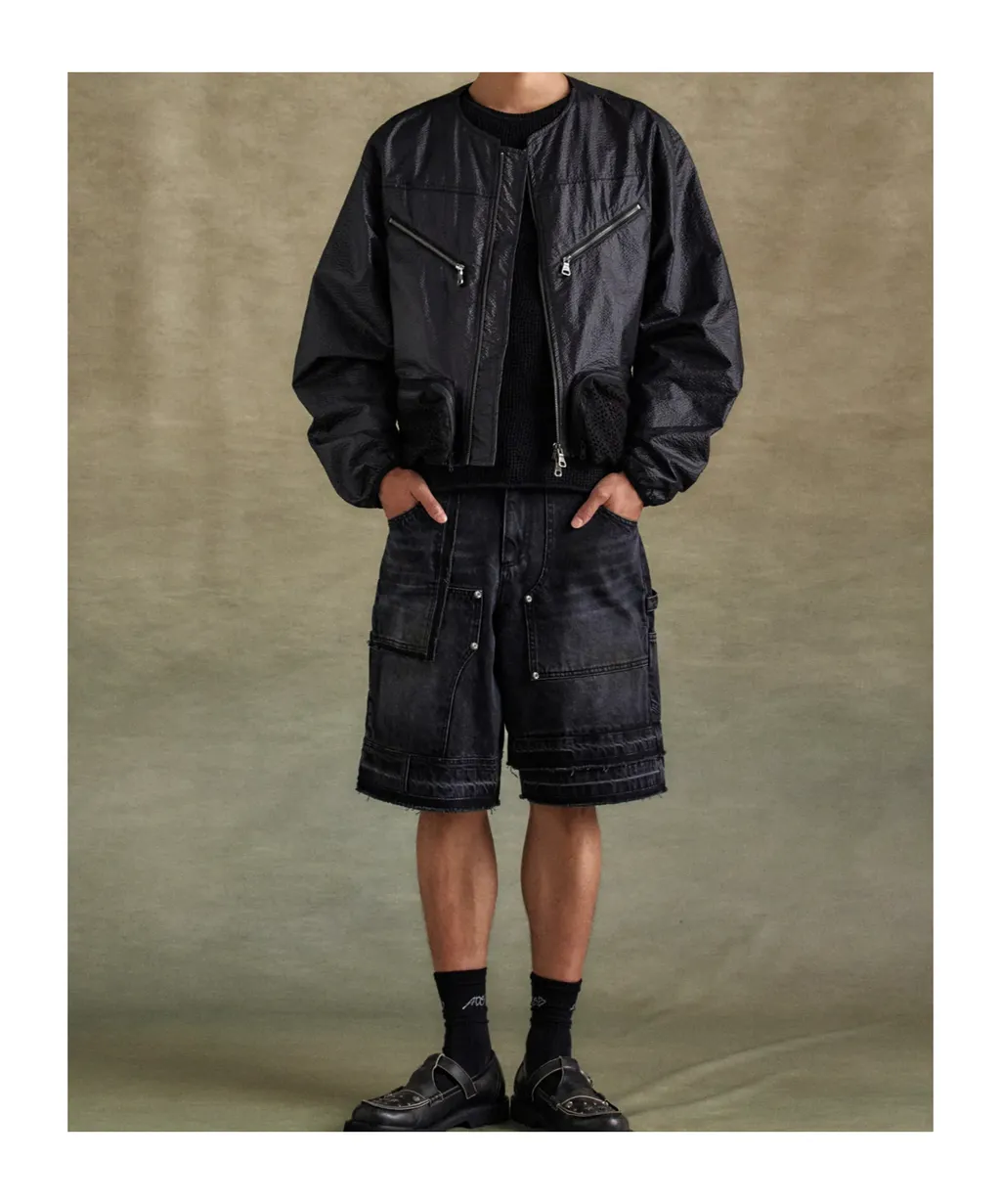 Patchwork Denim Shorts