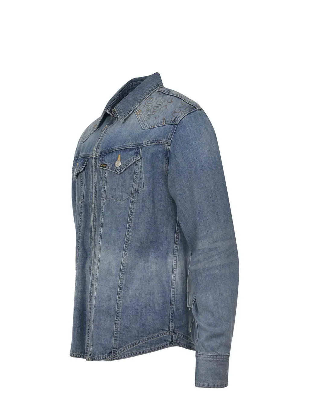 Long-Sleeved Denim Shirt