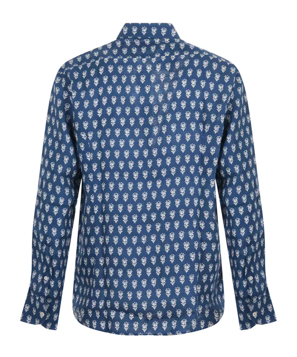 Mc2 Saint Barth Floral Printed Curved Hem Shirt