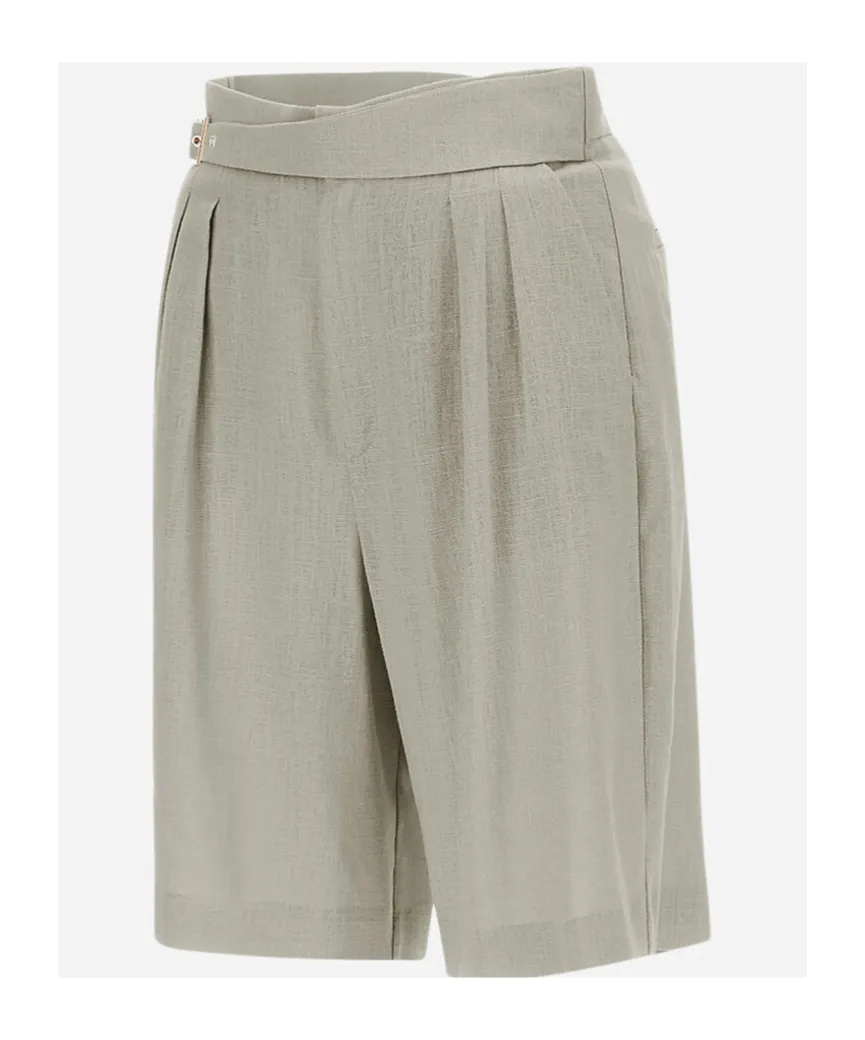 Herno Pleated Belted Shorts