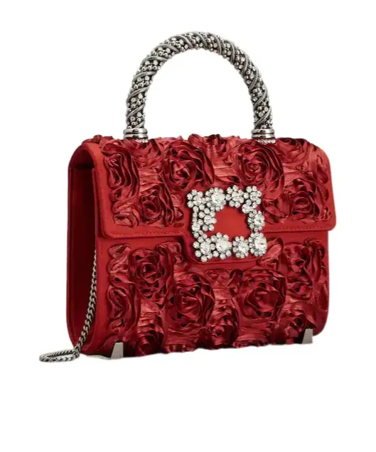 Rose-Embellishment Tote Bag