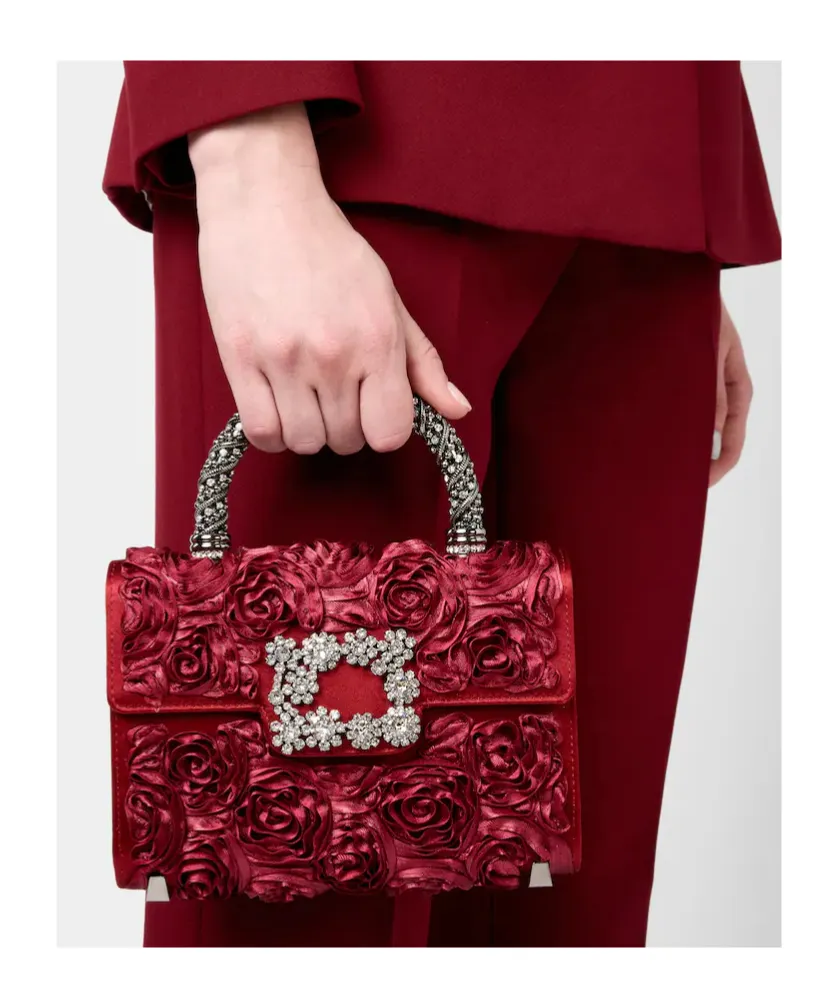 Rose-Embellishment Tote Bag