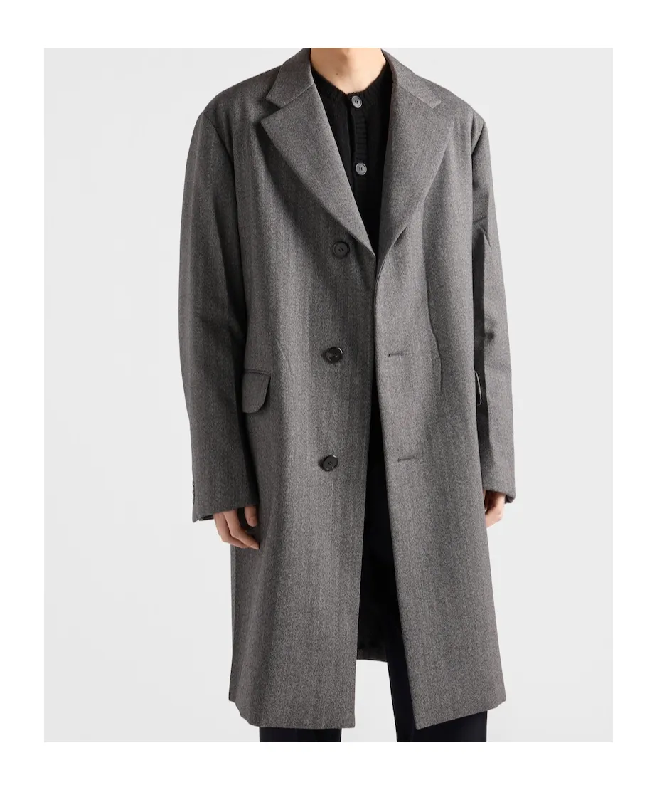 Single-Breasted Wool Coat
