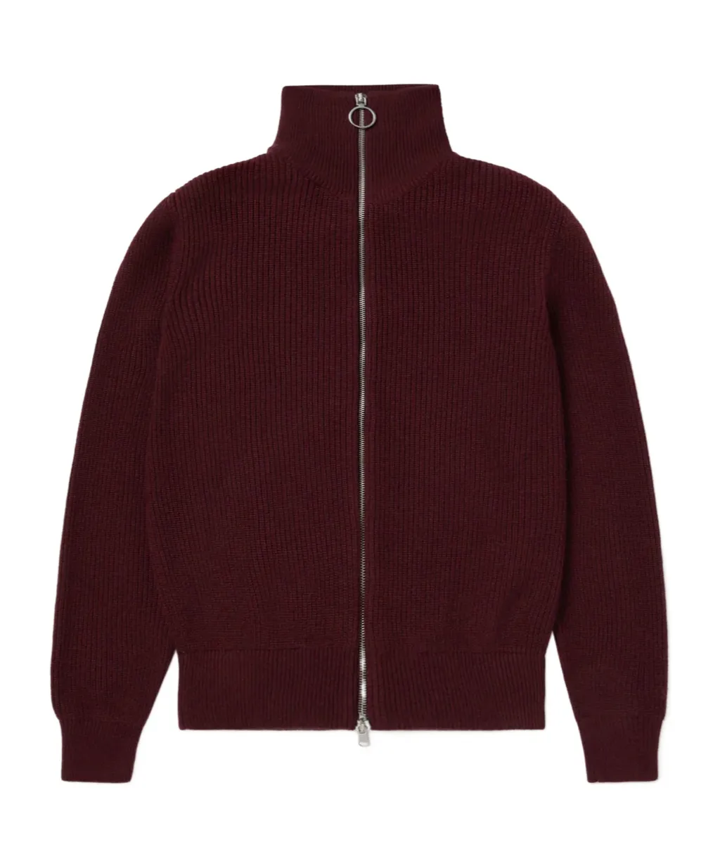 High Neck Full Zip Sweater