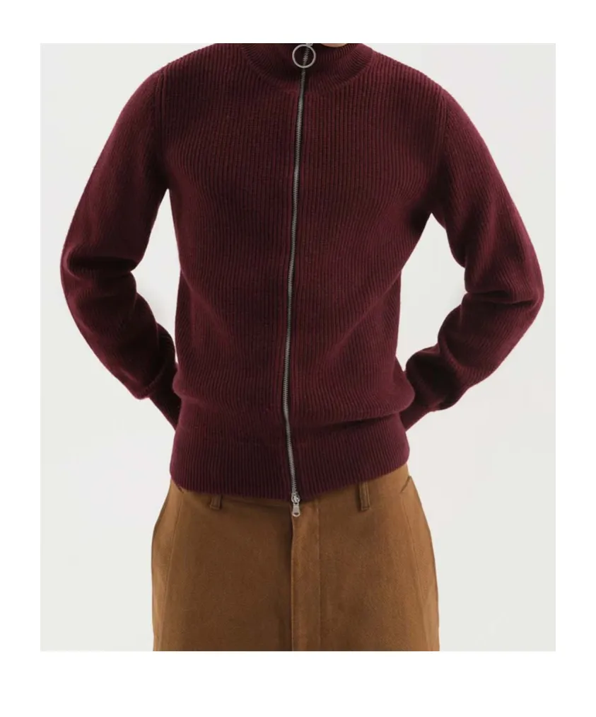 High Neck Full Zip Sweater