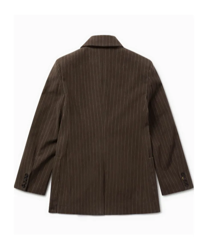 Double-Breasted Pinstripe Blazer