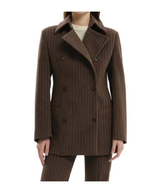 Double-Breasted Pinstripe Blazer