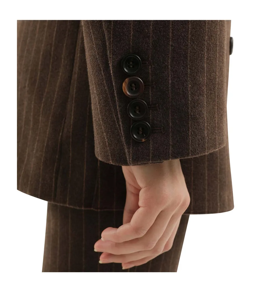 Double-Breasted Pinstripe Blazer