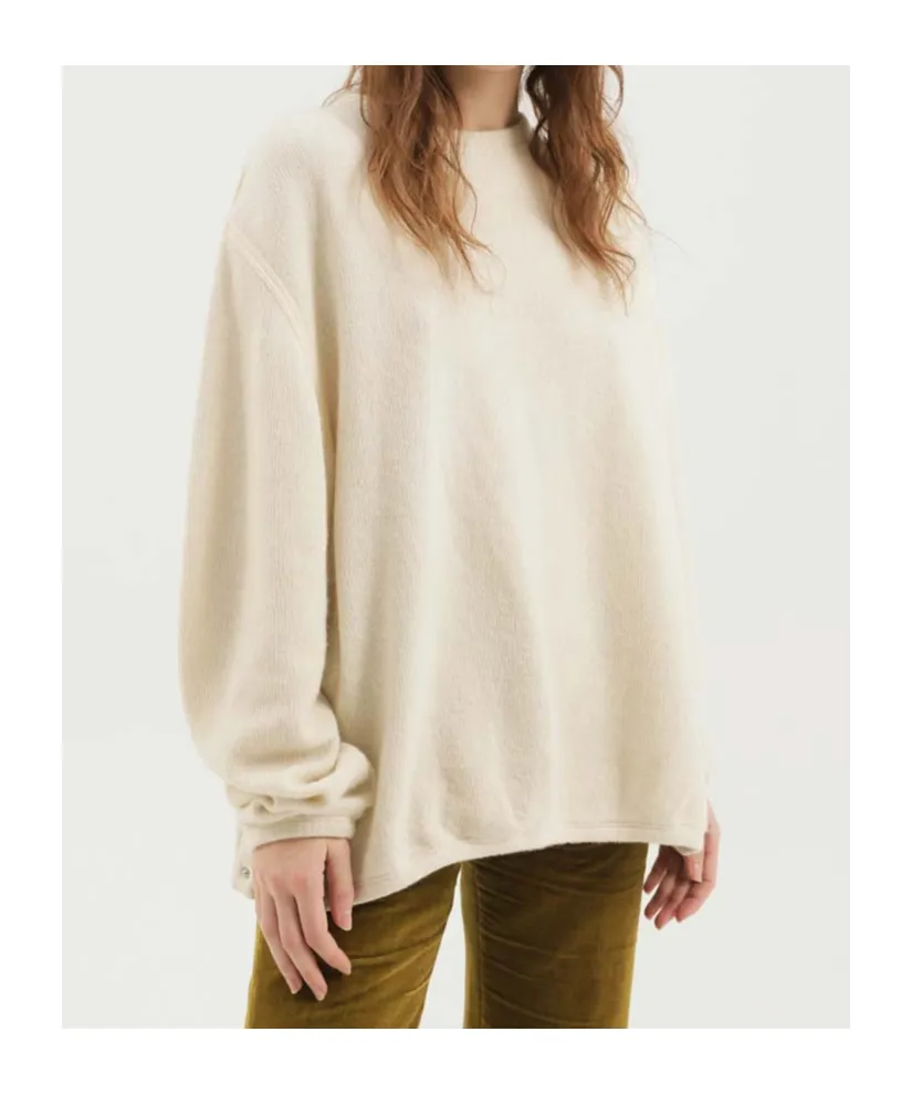 Crew-Neck Press-Button Sweatshirt