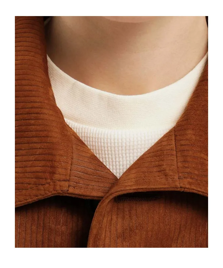 Leather Ribbed Makintosh