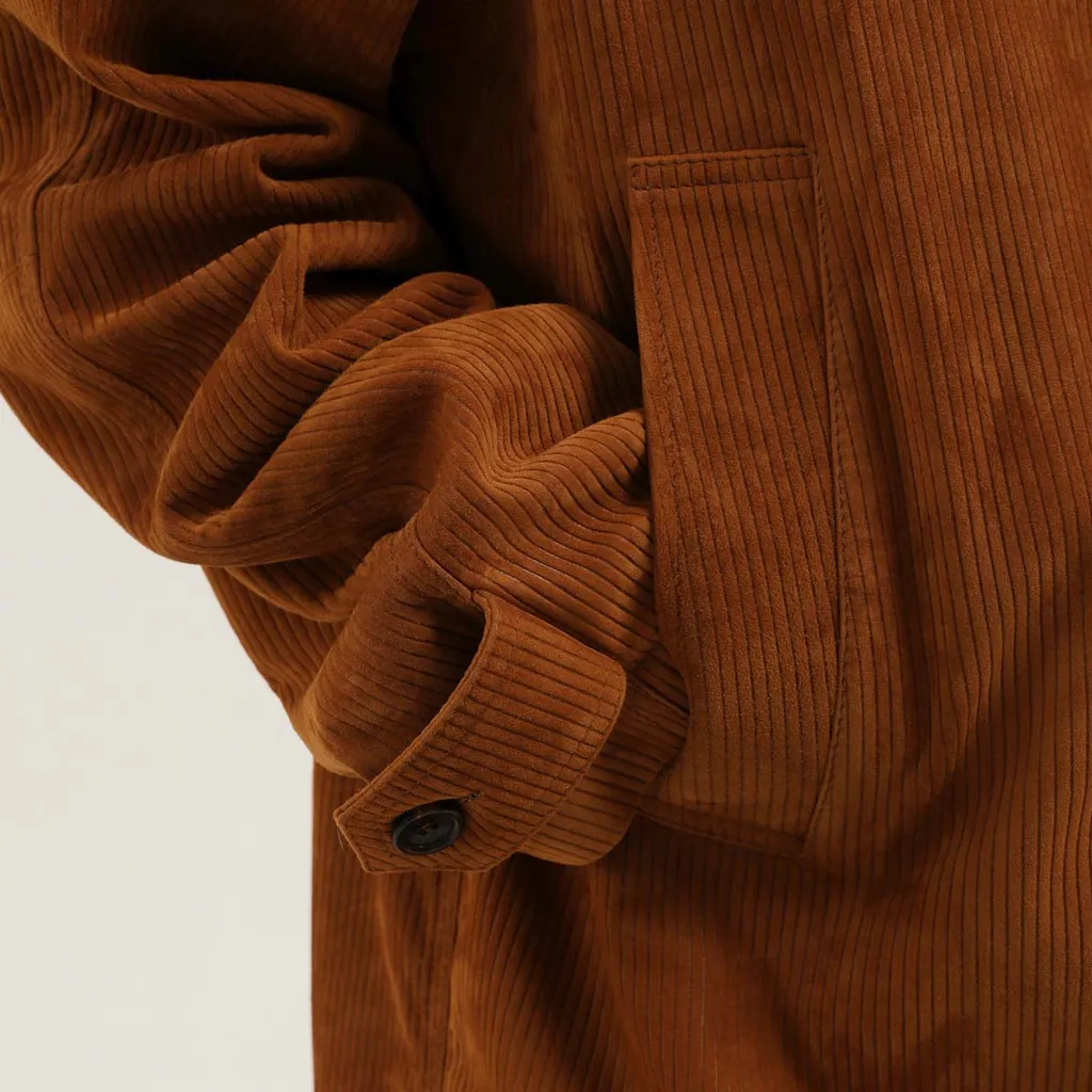 Leather Ribbed Makintosh
