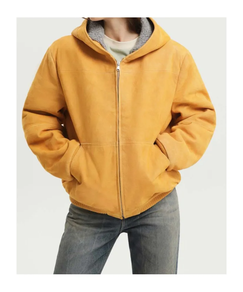Leather Hoodie Zip Up