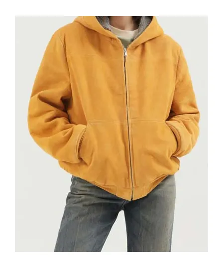 Leather Hoodie Zip Up