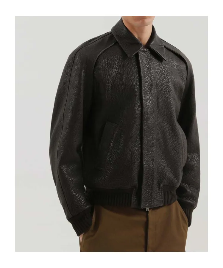 Press-Stud Leather Jacket