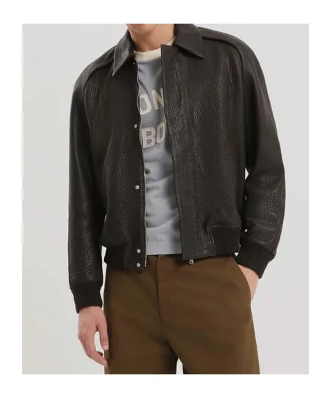 Press-Stud Leather Jacket