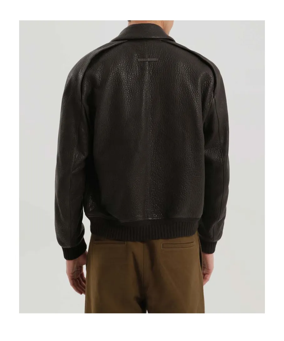 Press-Stud Leather Jacket